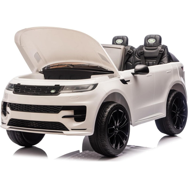 Auto Elettrica 24V per Bambini 2 Posti Range Rover Sport con Sedile in Pelle Cintura 3 Punti Telecomando – Variante Bianco
