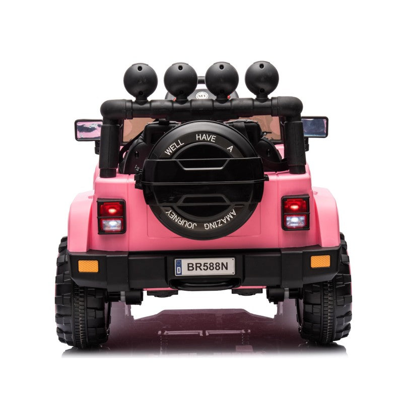 Auto Elettrica Macchina per Bambini Fuoristrada Off-Road con Sedile in Pelle e Telecomando 12V Full Optional – Variante Rosa