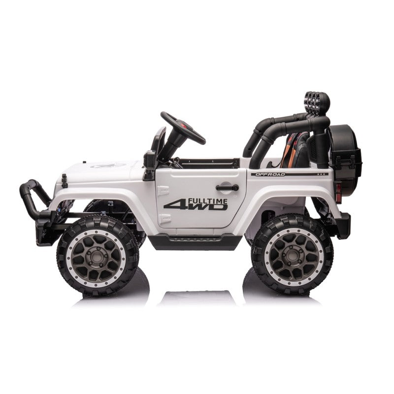 Auto Elettrica Macchina per Bambini Fuoristrada Off-Road con Sedile in Pelle e Telecomando 12V Full Optional – Variante Bianco
