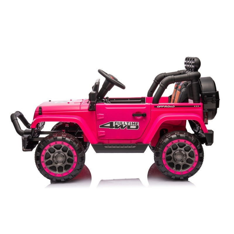 Auto Elettrica Macchina per Bambini Fuoristrada Off-Road con Sedile in Pelle e Telecomando 12V Full Optional – Variante Fucsia