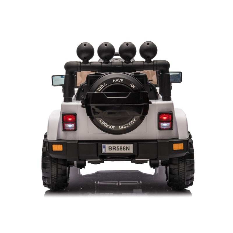Auto Elettrica Macchina per Bambini Fuoristrada Off-Road con Sedile in Pelle e Telecomando 12V Full Optional – Variante Bianco