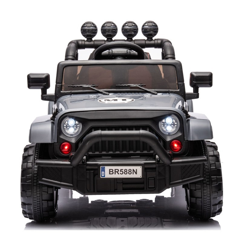 Auto Elettrica Macchina per Bambini Fuoristrada Off-Road con Sedile in Pelle e Telecomando 12V Full Optional – Variante Grigio