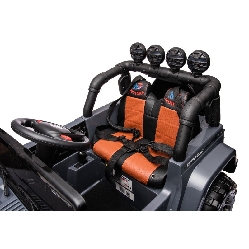 Auto Elettrica Macchina per Bambini Fuoristrada Off-Road con Sedile in Pelle e Telecomando 12V Full Optional – Variante Grigio
