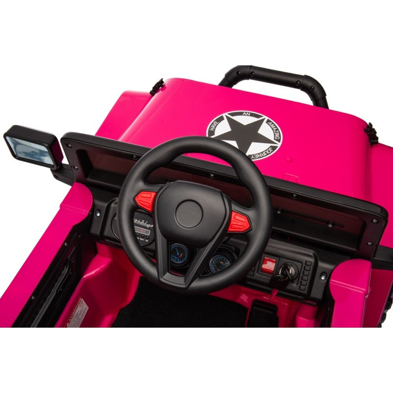 Auto Elettrica Macchina per Bambini Fuoristrada Off-Road con Sedile in Pelle e Telecomando 12V Full Optional – Variante Fucsia