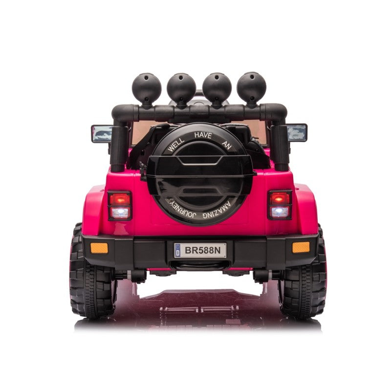 Auto Elettrica Macchina per Bambini Fuoristrada Off-Road con Sedile in Pelle e Telecomando 12V Full Optional – Variante Fucsia