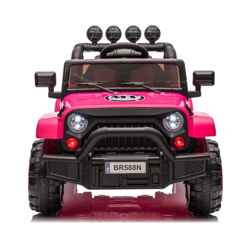 Auto Elettrica Macchina per Bambini Fuoristrada Off-Road con Sedile in Pelle e Telecomando 12V Full Optional – Variante Fucsia