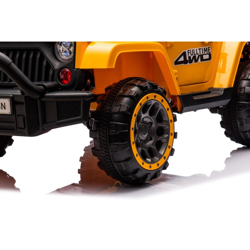 Auto Elettrica Macchina per Bambini Fuoristrada Off-Road con Sedile in Pelle e Telecomando 12V Full Optional – Variante Giallo