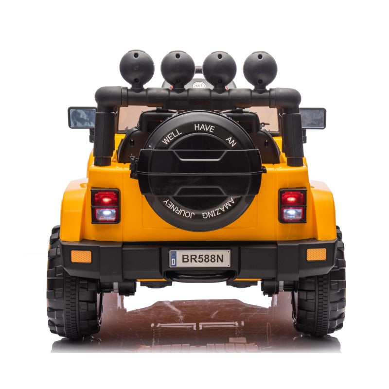 Auto Elettrica Macchina per Bambini Fuoristrada Off-Road con Sedile in Pelle e Telecomando 12V Full Optional – Variante Giallo