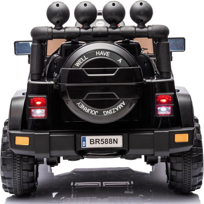 Auto Elettrica Macchina per Bambini Fuoristrada Off-Road con Sedile in Pelle e Telecomando 12V Full Optional – Variante Nero