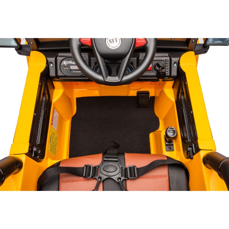 Auto Elettrica Macchina per Bambini Fuoristrada Off-Road con Sedile in Pelle e Telecomando 12V Full Optional – Variante Giallo