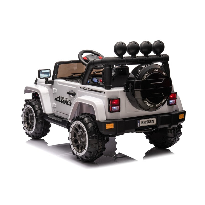 Auto Elettrica Macchina per Bambini Fuoristrada Off-Road con Sedile in Pelle e Telecomando 12V Full Optional – Variante Bianco