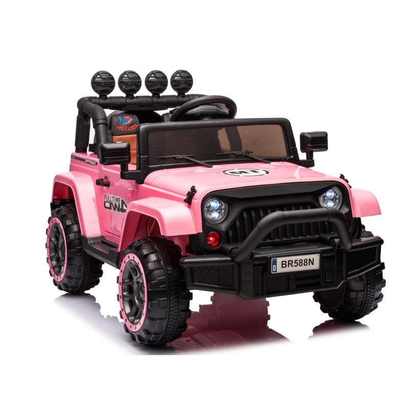 Auto Elettrica Macchina per Bambini Fuoristrada Off-Road con Sedile in Pelle e Telecomando 12V Full Optional – Variante Rosa