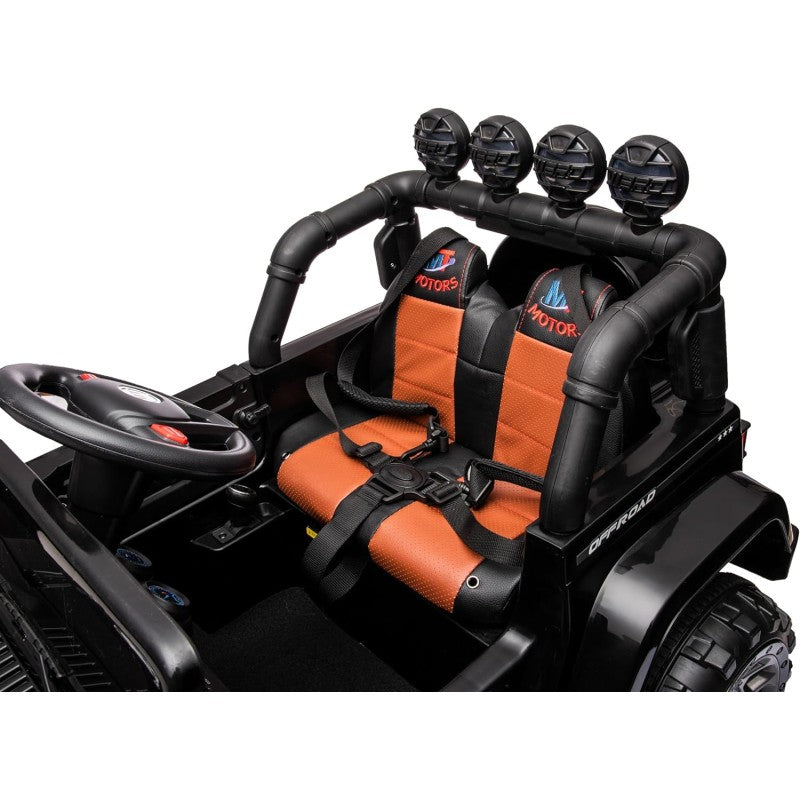Auto Elettrica Macchina per Bambini Fuoristrada Off-Road con Sedile in Pelle e Telecomando 12V Full Optional – Variante Nero