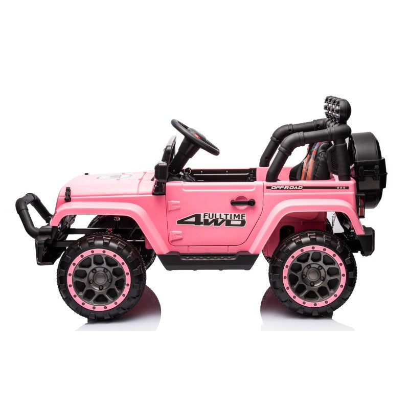 Auto Elettrica Macchina per Bambini Fuoristrada Off-Road con Sedile in Pelle e Telecomando 12V Full Optional – Variante Rosa