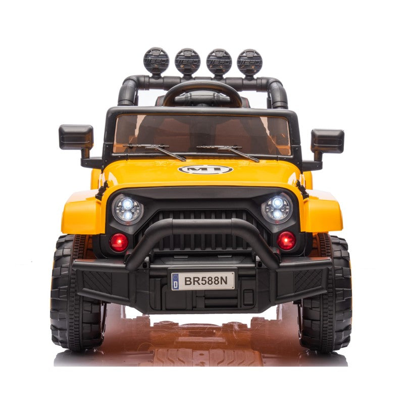 Auto Elettrica Macchina per Bambini Fuoristrada Off-Road con Sedile in Pelle e Telecomando 12V Full Optional – Variante Giallo