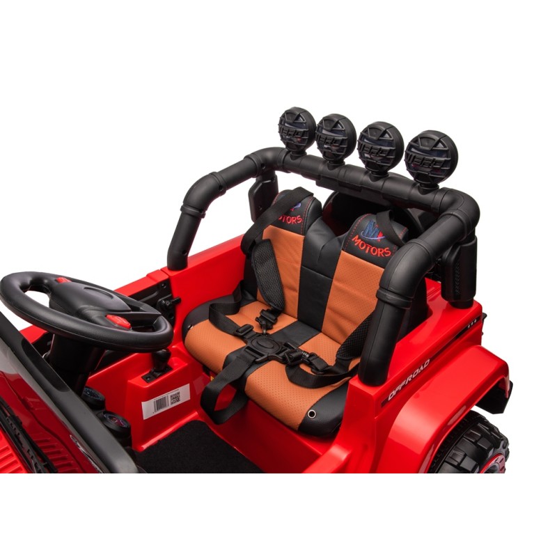 Auto Elettrica Macchina per Bambini Fuoristrada Off-Road con Sedile in Pelle e Telecomando 12V Full Optional – Variante Rosso