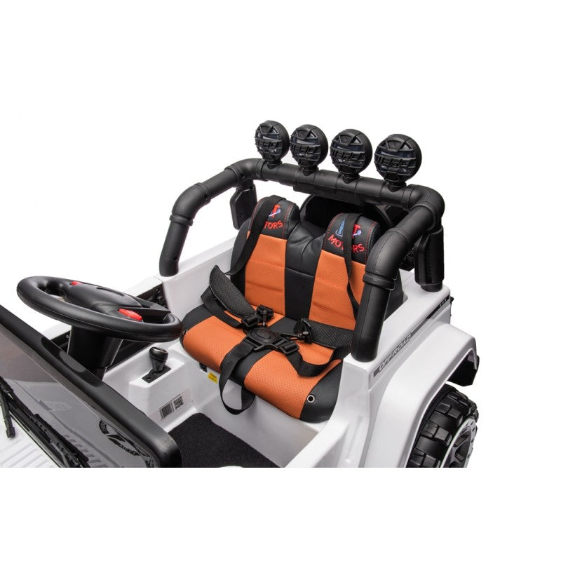 Auto Elettrica Macchina per Bambini Fuoristrada Off-Road con Sedile in Pelle e Telecomando 12V Full Optional – Variante Bianco