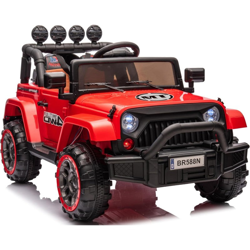 Auto Elettrica Macchina per Bambini Fuoristrada Off-Road con Sedile in Pelle e Telecomando 12V Full Optional – Variante Rosso