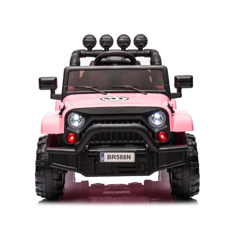 Auto Elettrica Macchina per Bambini Fuoristrada Off-Road con Sedile in Pelle e Telecomando 12V Full Optional – Variante Rosa