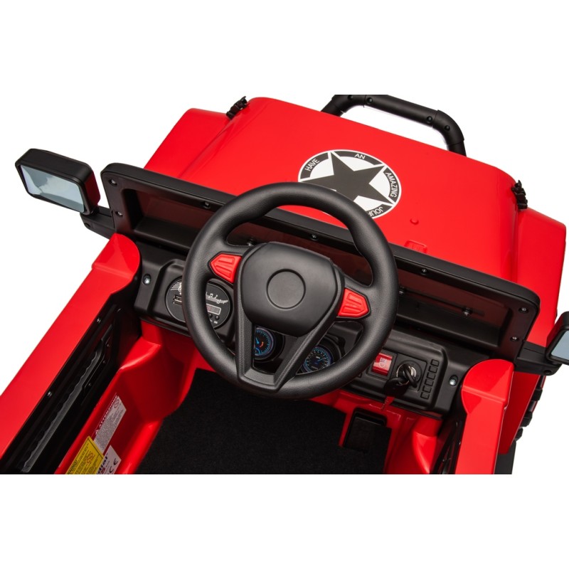 Auto Elettrica Macchina per Bambini Fuoristrada Off-Road con Sedile in Pelle e Telecomando 12V Full Optional – Variante Rosso