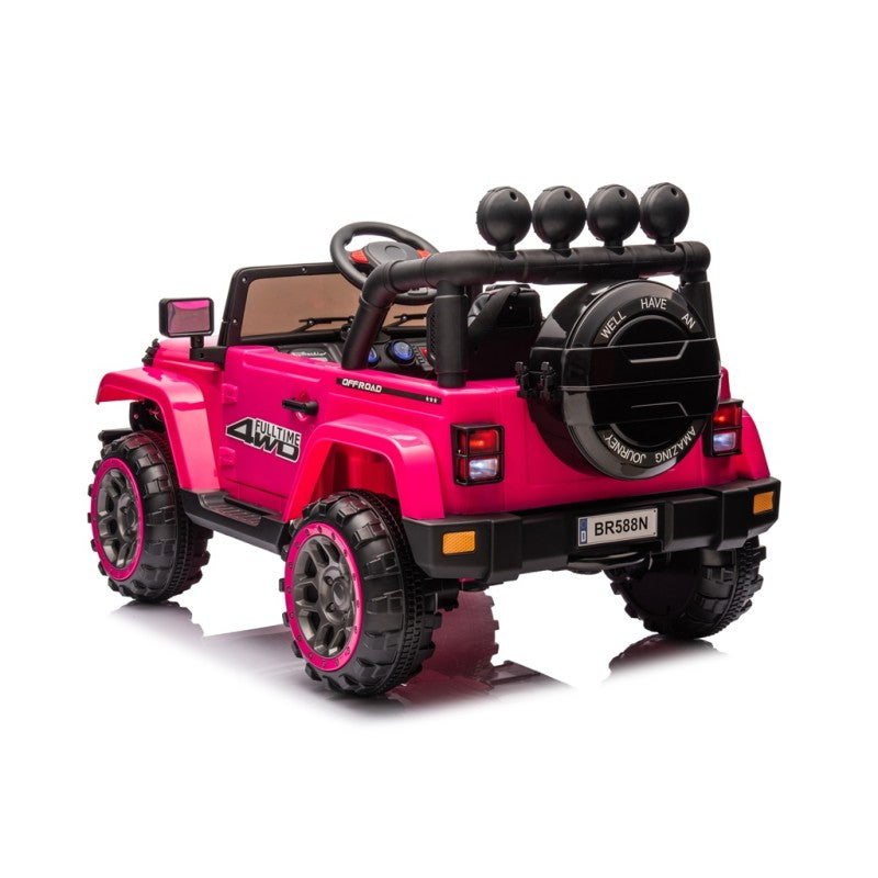 Auto Elettrica Macchina per Bambini Fuoristrada Off-Road con Sedile in Pelle e Telecomando 12V Full Optional – Variante Fucsia