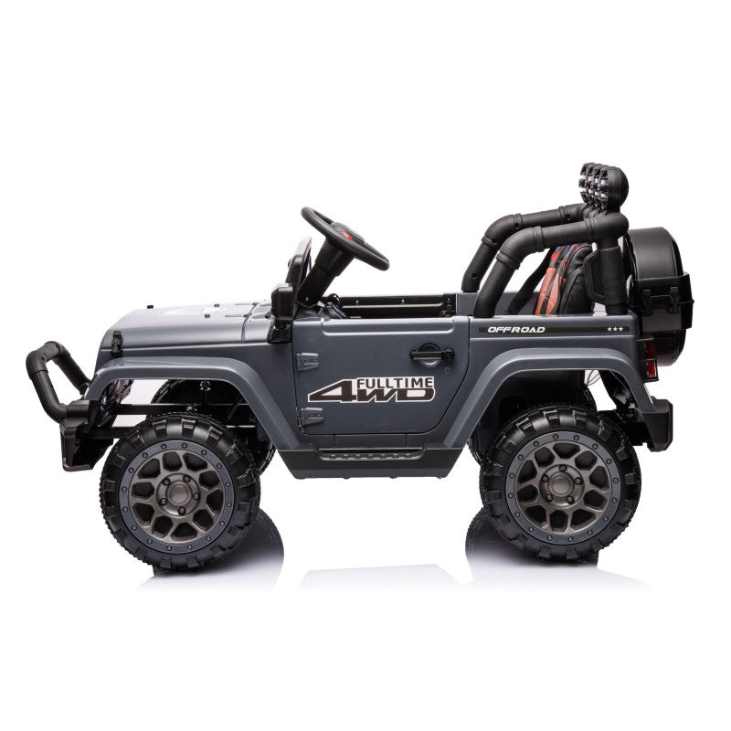 Auto Elettrica Macchina per Bambini Fuoristrada Off-Road con Sedile in Pelle e Telecomando 12V Full Optional – Variante Grigio