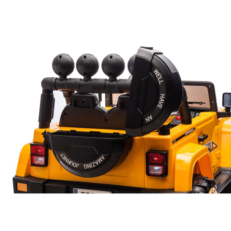 Auto Elettrica Macchina per Bambini Fuoristrada Off-Road con Sedile in Pelle e Telecomando 12V Full Optional – Variante Giallo