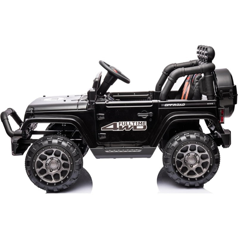 Auto Elettrica Macchina per Bambini Fuoristrada Off-Road con Sedile in Pelle e Telecomando 12V Full Optional – Variante Nero
