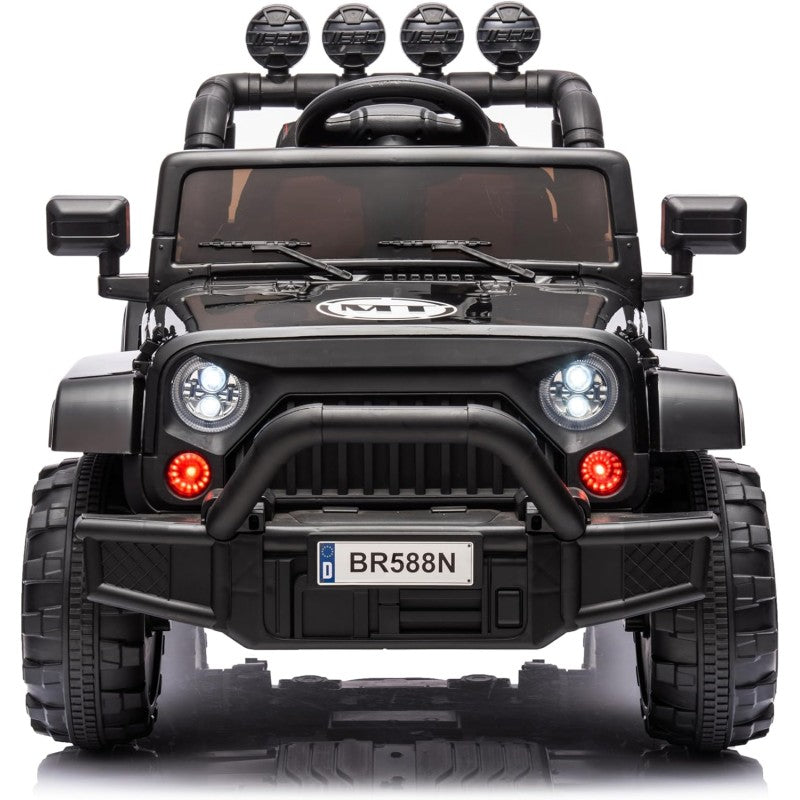 Auto Elettrica Macchina per Bambini Fuoristrada Off-Road con Sedile in Pelle e Telecomando 12V Full Optional – Variante Nero