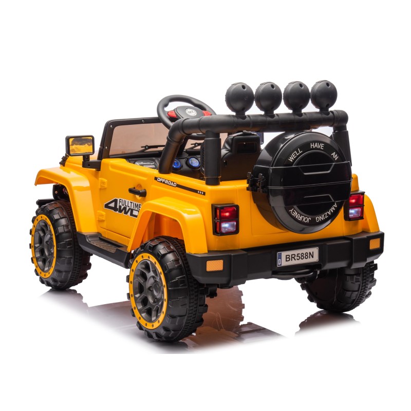 Auto Elettrica Macchina per Bambini Fuoristrada Off-Road con Sedile in Pelle e Telecomando 12V Full Optional – Variante Giallo