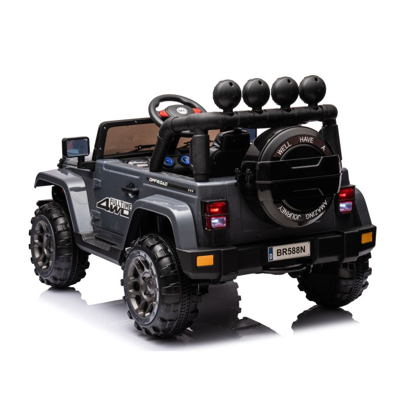 Auto Elettrica Macchina per Bambini Fuoristrada Off-Road con Sedile in Pelle e Telecomando 12V Full Optional – Variante Grigio