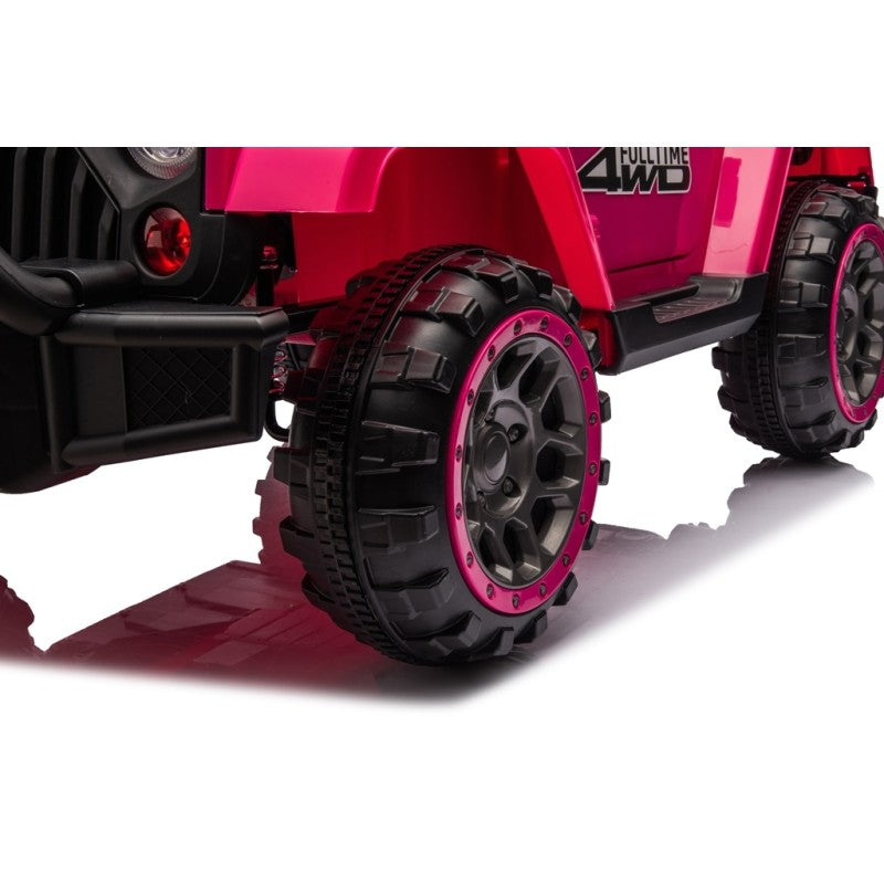 Auto Elettrica Macchina per Bambini Fuoristrada Off-Road con Sedile in Pelle e Telecomando 12V Full Optional – Variante Fucsia