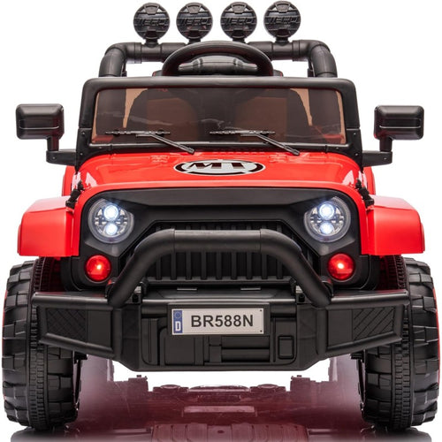 Auto Elettrica Macchina per Bambini Fuoristrada Off-Road con Sedile in Pelle e Telecomando 12V Full Optional – Variante Rosso