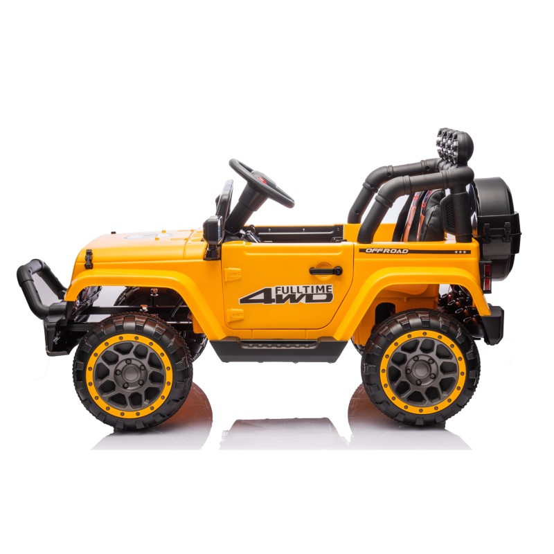 Auto Elettrica Macchina per Bambini Fuoristrada Off-Road con Sedile in Pelle e Telecomando 12V Full Optional – Variante Giallo