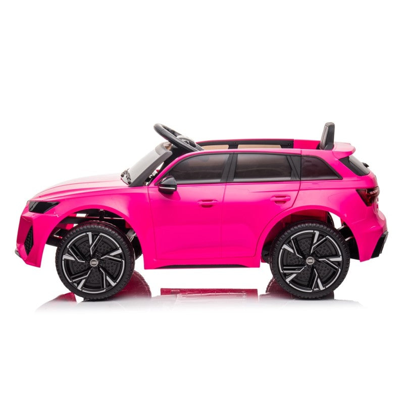 Auto Elettrica Macchina per Bambini 12V Audi RS 6 con Sedile Pelle e Telecomando – Variante Rosa