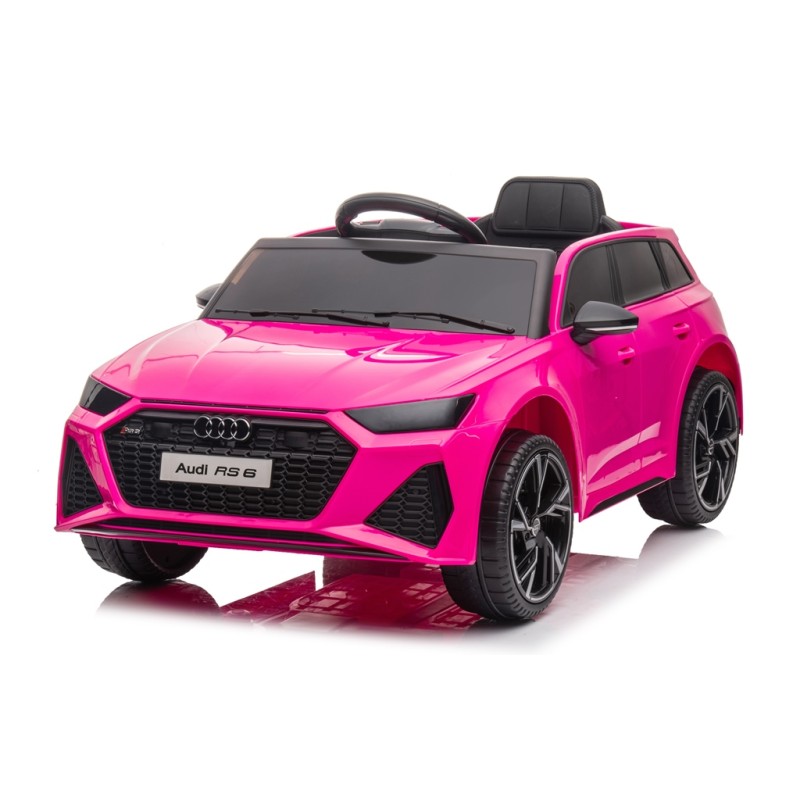 Auto Elettrica Macchina per Bambini 12V Audi RS 6 con Sedile Pelle e Telecomando – Variante Rosa