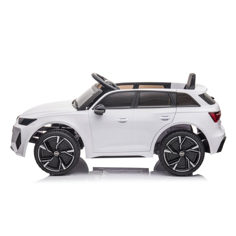 Auto Elettrica Macchina per Bambini 12V Audi RS 6 con Sedile Pelle e Telecomando – Variante Bianco