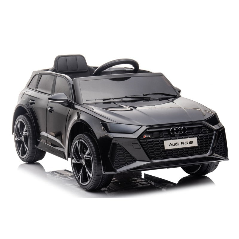 Auto Elettrica Macchina per Bambini 12V Audi RS 6 con Sedile Pelle e Telecomando – Variante Nero