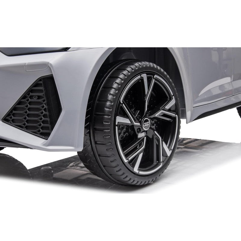 Auto Elettrica Macchina per Bambini 12V Audi RS 6 con Sedile Pelle e Telecomando – Variante Grigio