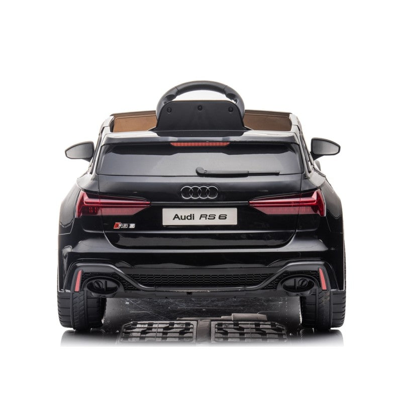 Auto Elettrica Macchina per Bambini 12V Audi RS 6 con Sedile Pelle e Telecomando – Variante Nero