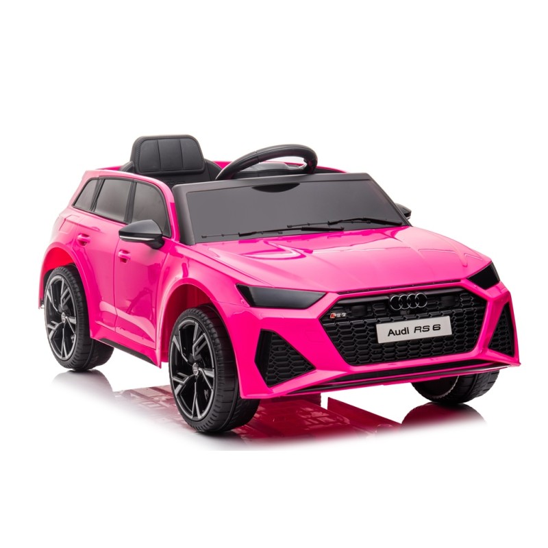 Auto Elettrica Macchina per Bambini 12V Audi RS 6 con Sedile Pelle e Telecomando – Variante Rosa