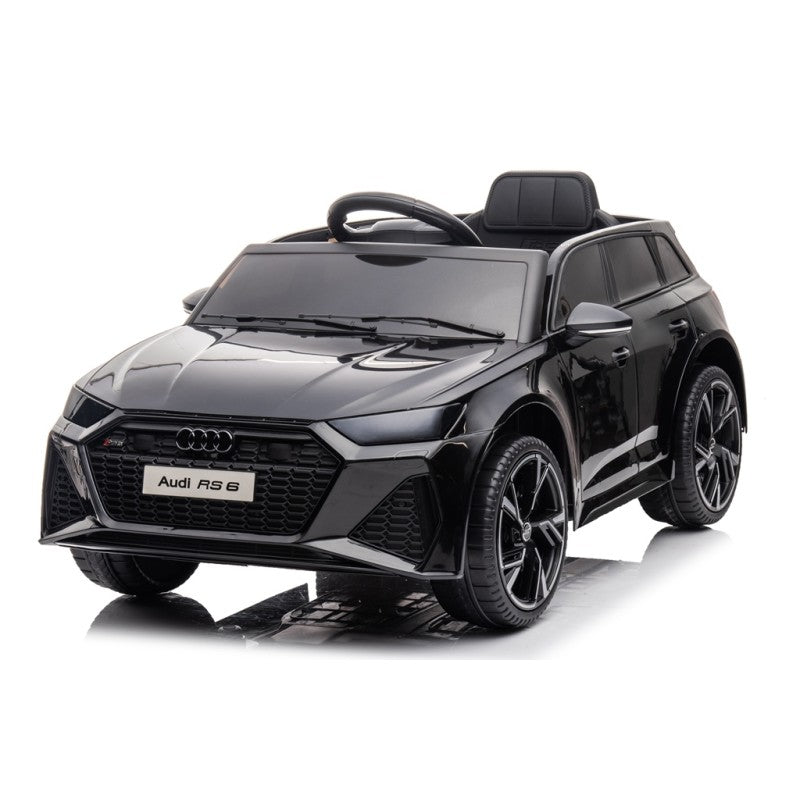 Auto Elettrica Macchina per Bambini 12V Audi RS 6 con Sedile Pelle e Telecomando – Variante Nero