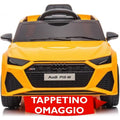 Auto Elettrica Macchina per Bambini 12V Audi RS 6 con Sedile Pelle e Telecomando – Variante Giallo