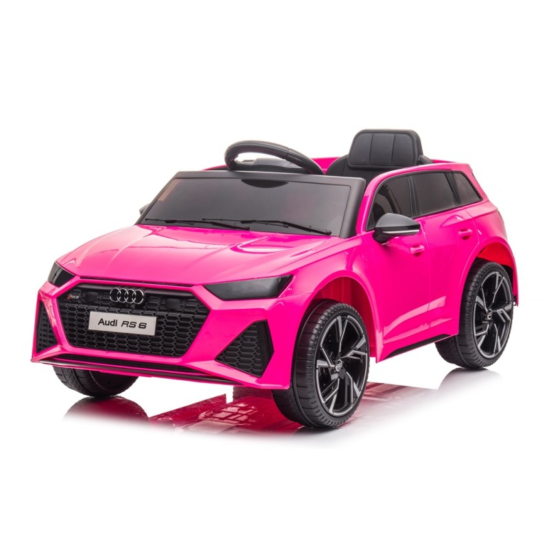 Auto Elettrica Macchina per Bambini 12V Audi RS 6 con Sedile Pelle e Telecomando – Variante Rosa