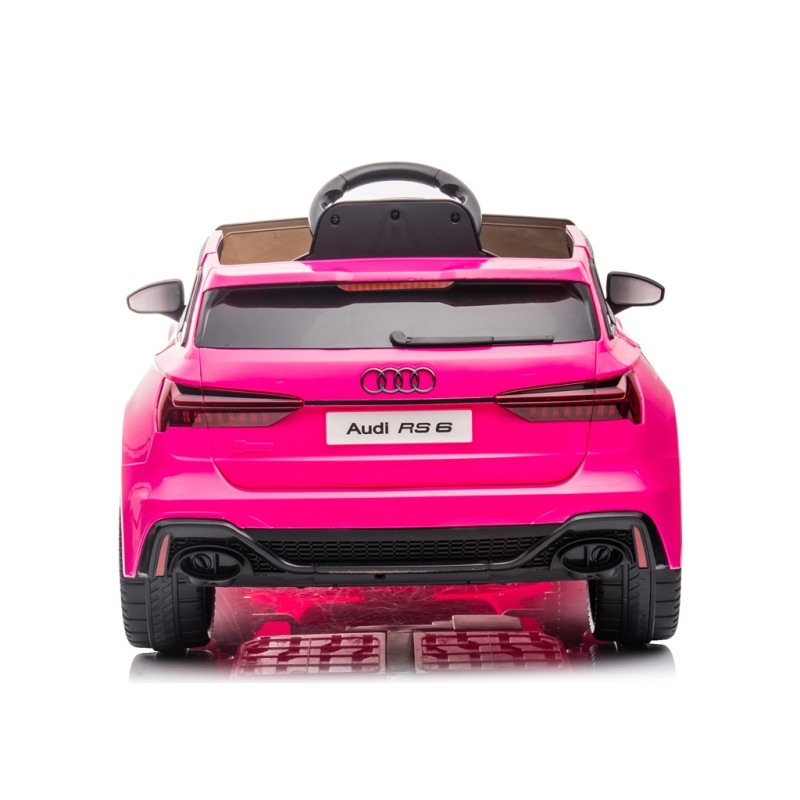 Auto Elettrica Macchina per Bambini 12V Audi RS 6 con Sedile Pelle e Telecomando – Variante Rosa
