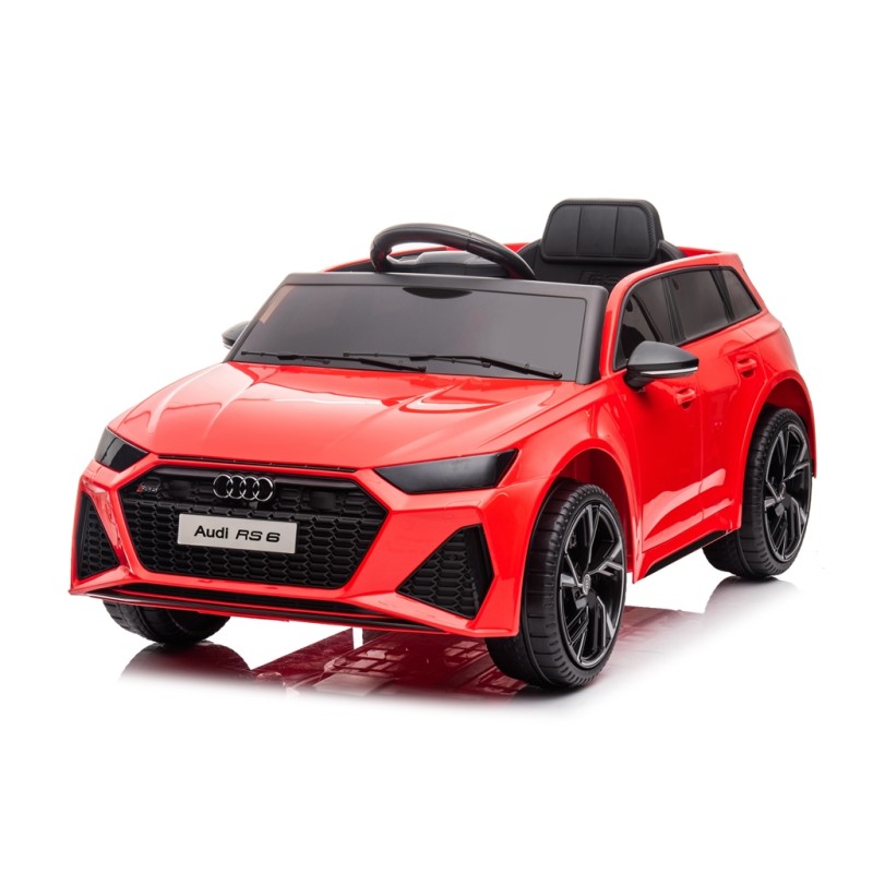 Auto Elettrica Macchina per Bambini 12V Audi RS 6 con Sedile Pelle e Telecomando – Variante Rosso