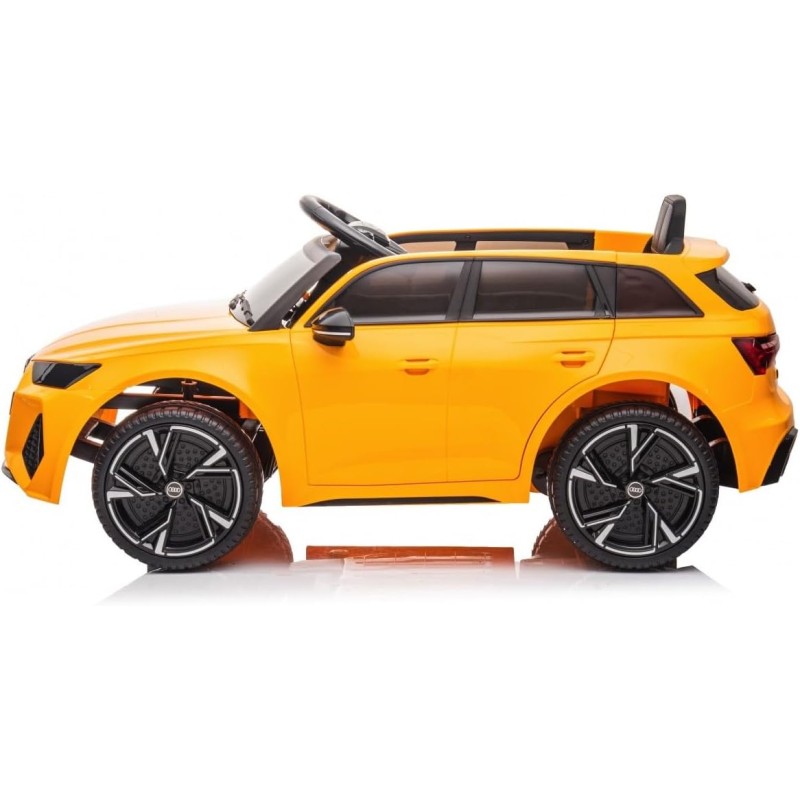 Auto Elettrica Macchina per Bambini 12V Audi RS 6 con Sedile Pelle e Telecomando – Variante Giallo