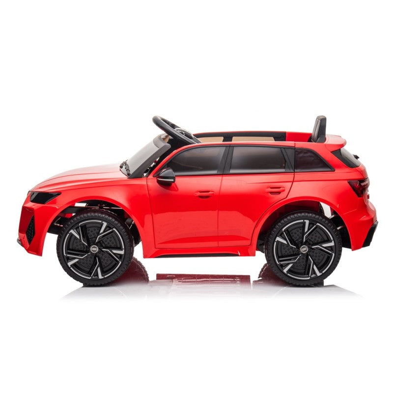 Auto Elettrica Macchina per Bambini 12V Audi RS 6 con Sedile Pelle e Telecomando – Variante Rosso