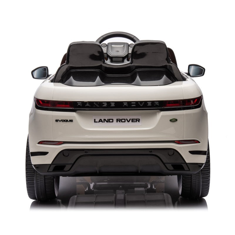 Auto Elettrica Macchina per Bambini 12V Range Rover Evoque con Ruote in Gomma e Tappetini Omaggio – Variante Bianco