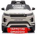 Auto Elettrica Macchina per Bambini 12V Range Rover Evoque con Ruote in Gomma e Tappetini Omaggio – Variante Bianco